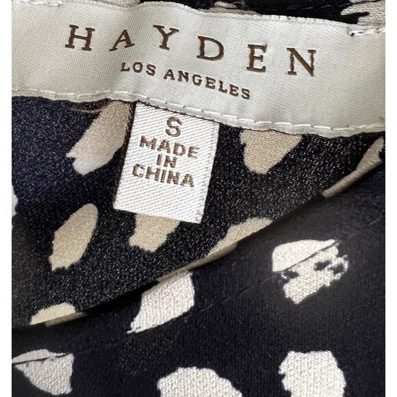 HAYDEN Anthropologie Black Animal print ultra maxi boho dress loose fit sz M - Picture 3 of 8